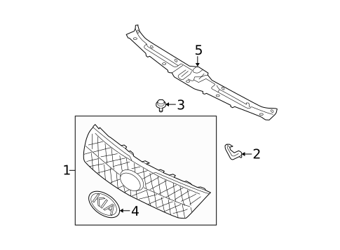 Grille & Components for 2007 Kia Spectra5 #0