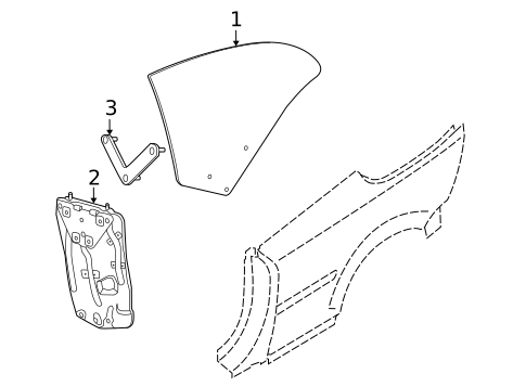 Quarter Window for 2008 Volvo C70 #0