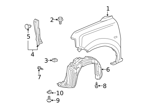Fender & Components for 2005 Scion xB #0