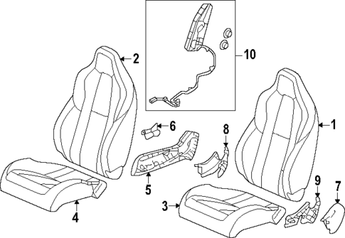 Passenger Seat Components for 2022 Honda Civic #1