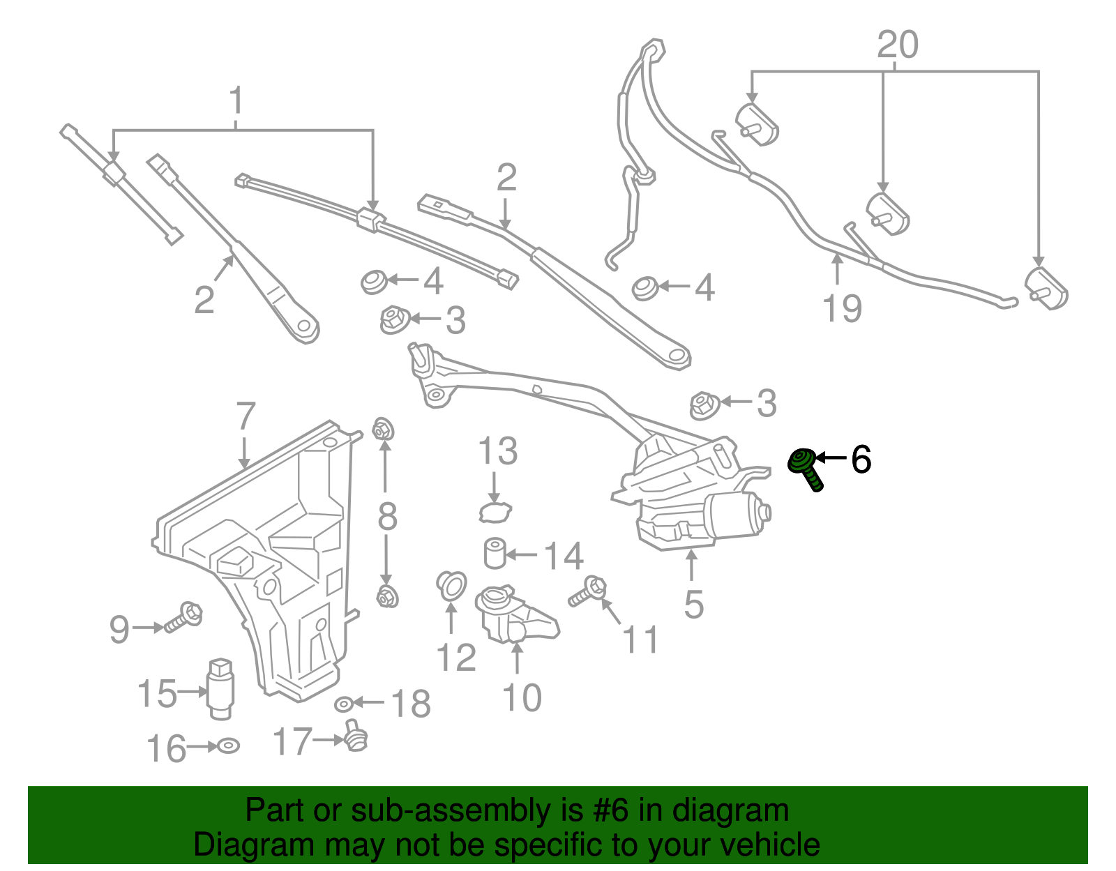 Wiper Motor Bolt - Porsche (N-105-355-02)