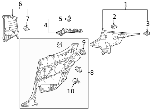 Interior Trim - Quarter Panels for 2020 Lexus RC F #0