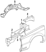 4741222 - Body: Shock Tower for Chrysler: Imperial, LeBaron, New Yorker | Dodge: Daytona, Dynasty, Shadow, Spirit Image