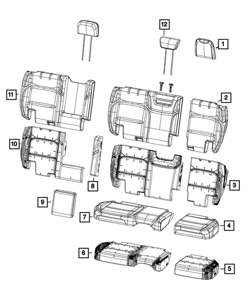 Rear Seats - Second Row for 2020 Jeep Wrangler #1
