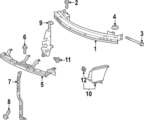 Bumper & Components - Front for 2024 Honda Passport #1
