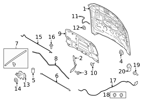 Hood & Components for 2015 Ford Mustang #1