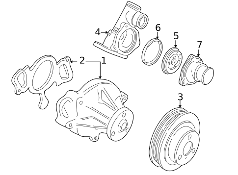 Water Pump for 2000 Jaguar XKR #0
