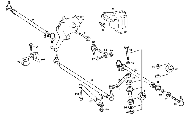 2019900801 - Steering: Screw for Mercedes-Benz: 190, 190D, 190E, 250C, 350SL, 380SL, 380SLC, 450SL, 450SLC, 560SL Image image