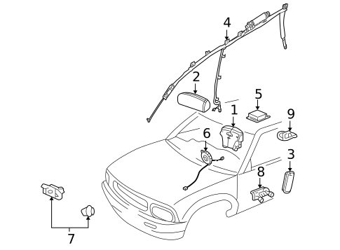 Air Bag Components for 2009 Saab 9-7x #0
