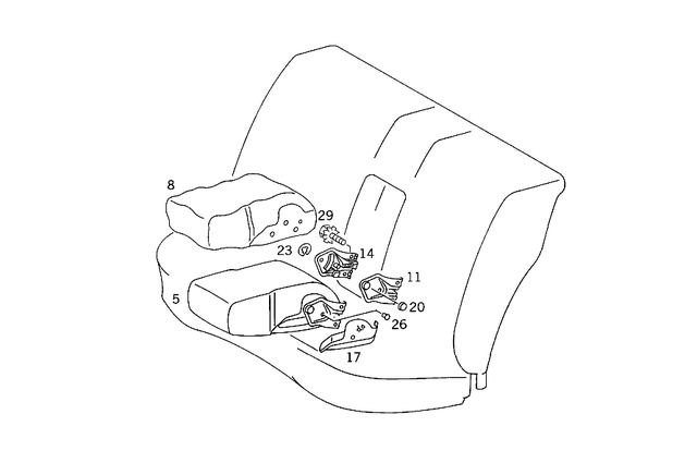 1249700520 - Rear Seat Bench: Bearing for Mercedes-Benz Image image