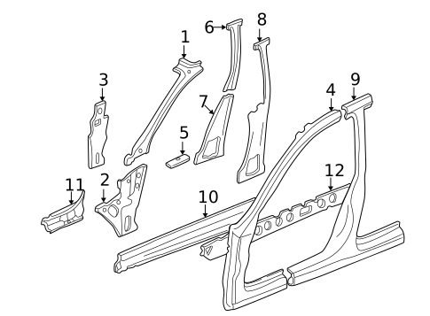 Center Pillar & Rocker for 1994 Subaru Impreza #0