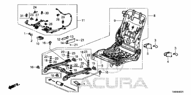 Front Seat Components (R.) (Power Seat) for 2016 Acura ILX #0