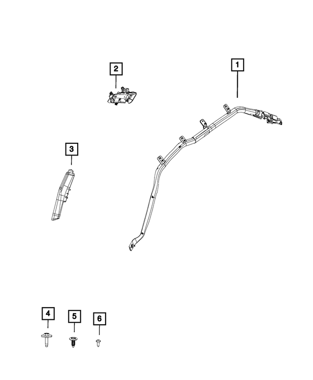 68222743AG - Restraints: Side Curtain Air Bag, Left for Mopar Image image