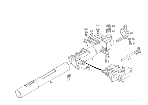 Steering Column Jacket Tube and Steering Shaft, Electrically Adjustable for 1993 Mercedes-Benz 300TE #1
