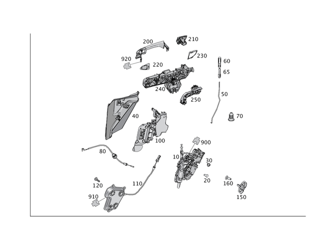 997304300 - Rear Doors: Door Lock for Mercedes-Benz: GL350, GL450, GL550, GL63 AMG, GLE300d, GLE350, GLE400, GLE550e, GLE63 AMG, GLS350d, GLS450, GLS550, GLS63 AMG, ML250, ML350, ML400, ML550, ML63 AMG Image image