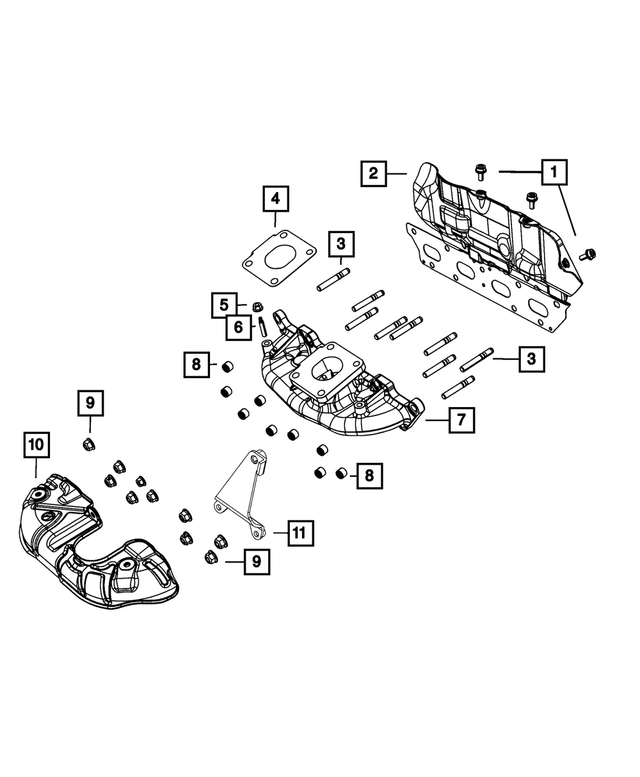 « 68320854AA – 1.4L Turbo; Engine : Echappement Collecteur pour Mopar Image »