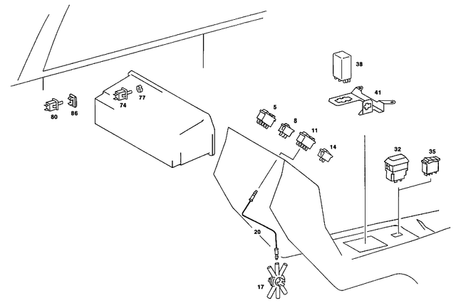 8205910 - Electrical System: Switch for Mercedes-Benz Image image