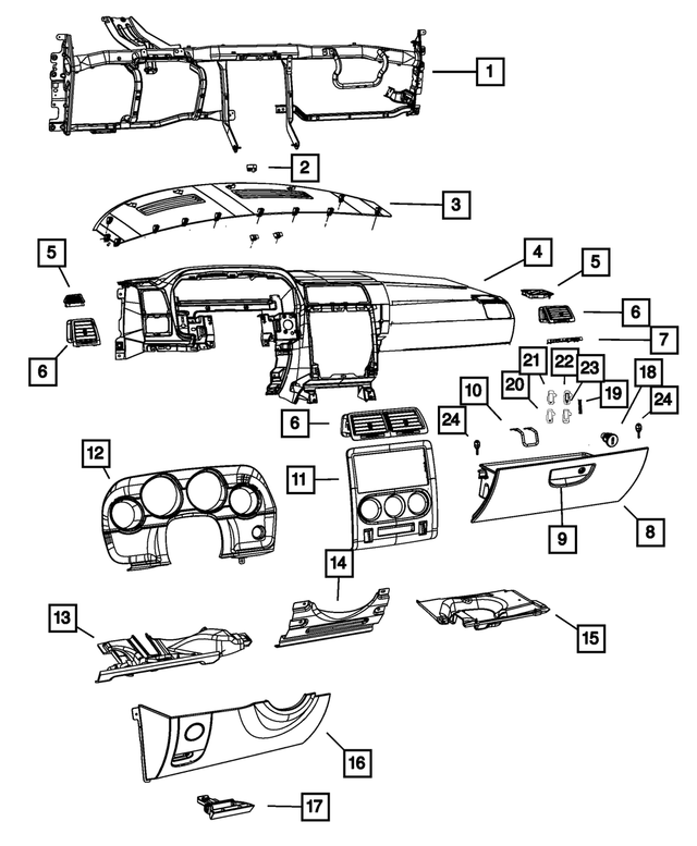 1QZ87XDVAF - : Steering Column Opening Cover for Mopar Image