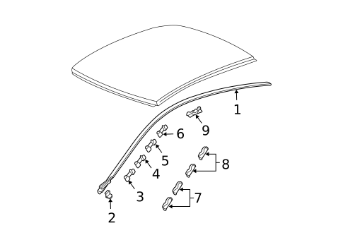 Exterior Trim - Roof for 2004 Acura TL #0