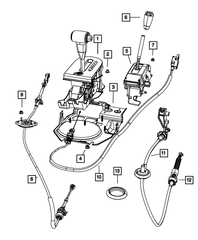 52060162AE - : CONSOLE SHIFT LEVER ASSEMBLY AUTO TRANS LHD for Mopar Image