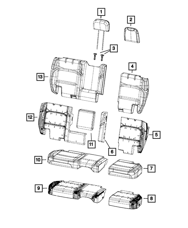 7SM99JRRAA - : Rear Seat Back Cover for Mopar Image