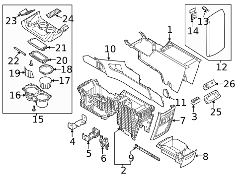 Front Console for 2013 Ford Flex #0