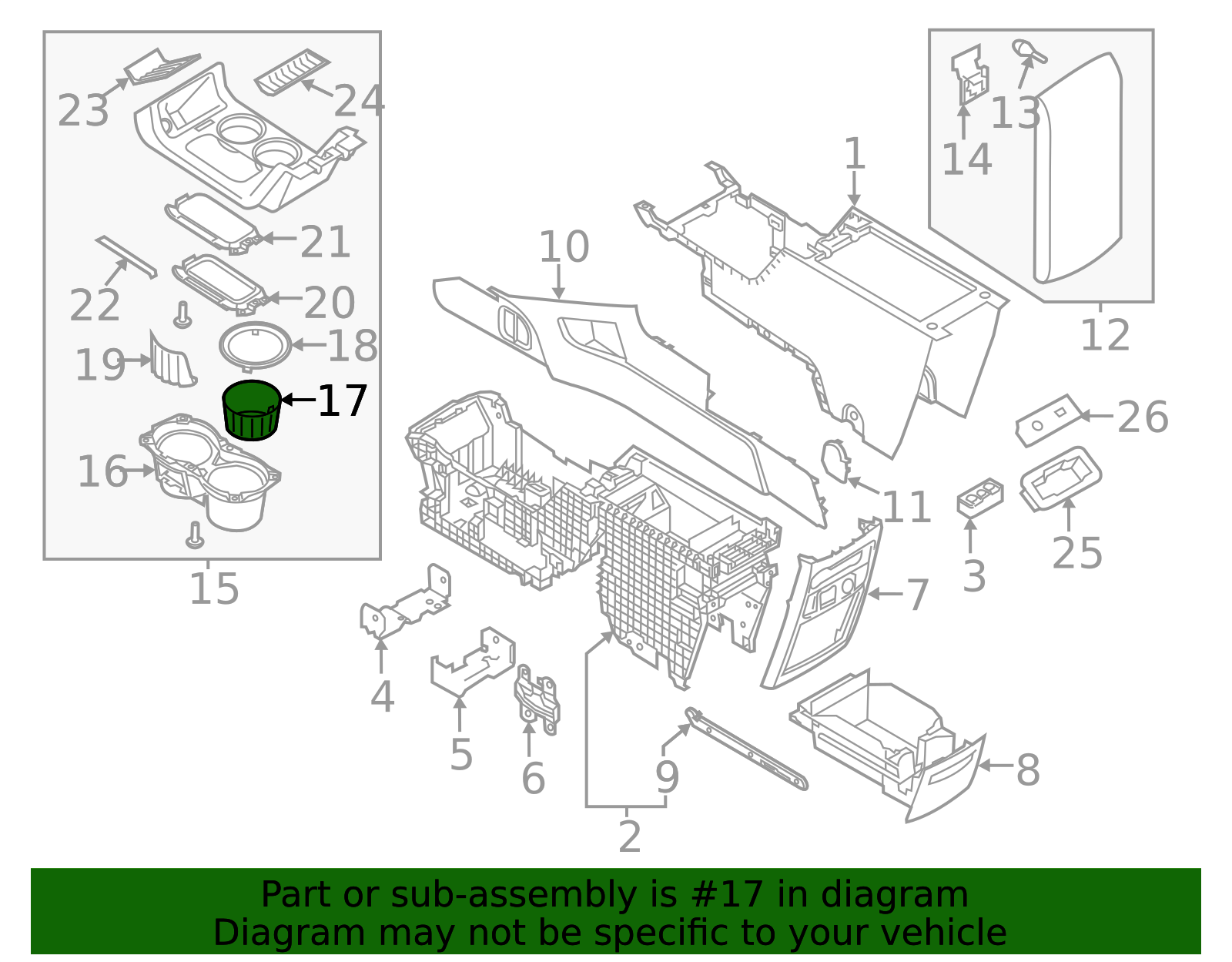 2013-2019 Ford Flex Cup Holder Insert DA8Z-7413562-AA | OEM Parts