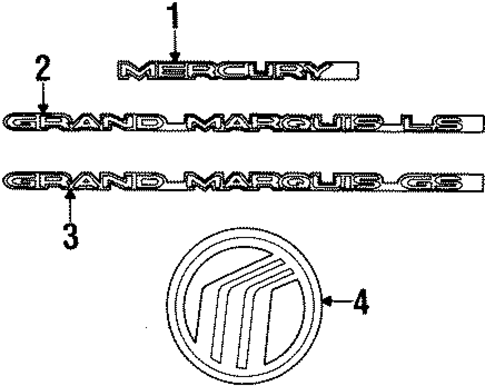 Exterior Trim - Trunk for 1998 Mercury Grand Marquis #0