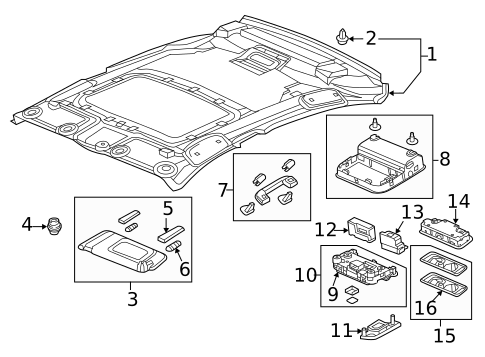 Interior Trim - Roof for 2015 Acura RLX #0