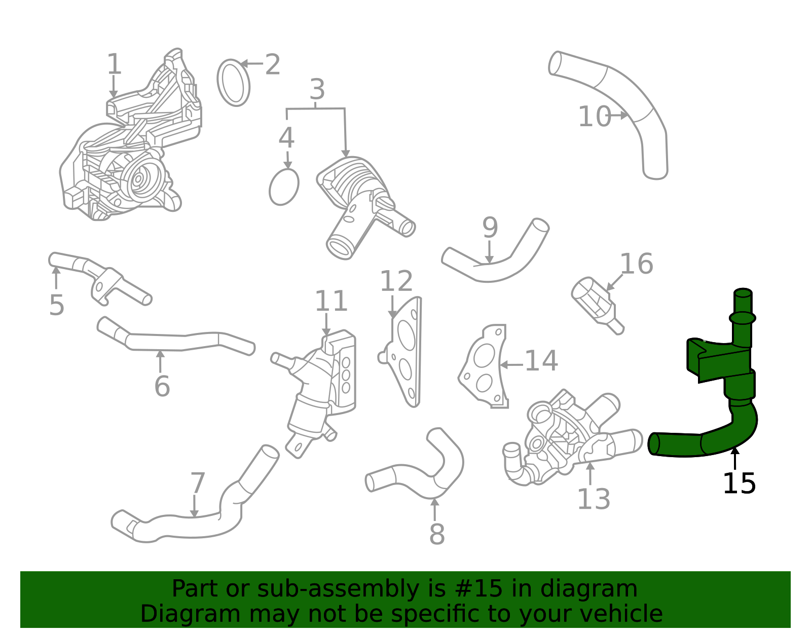 16207-F0120 - Engine Coolant Pipe 2020-2025 Toyota | Longo Toyota Parts
