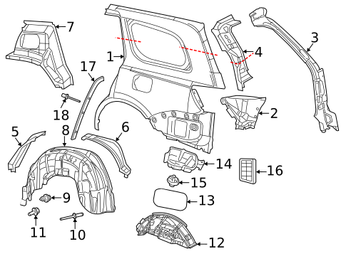 Quarter Panel & Components for 2014 Jeep Grand Cherokee #0