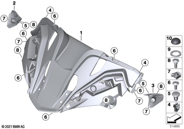 46638548630 - Frame and Mounting Parts: Trim Cover Upper Section -  for BMW-Motorrad Image