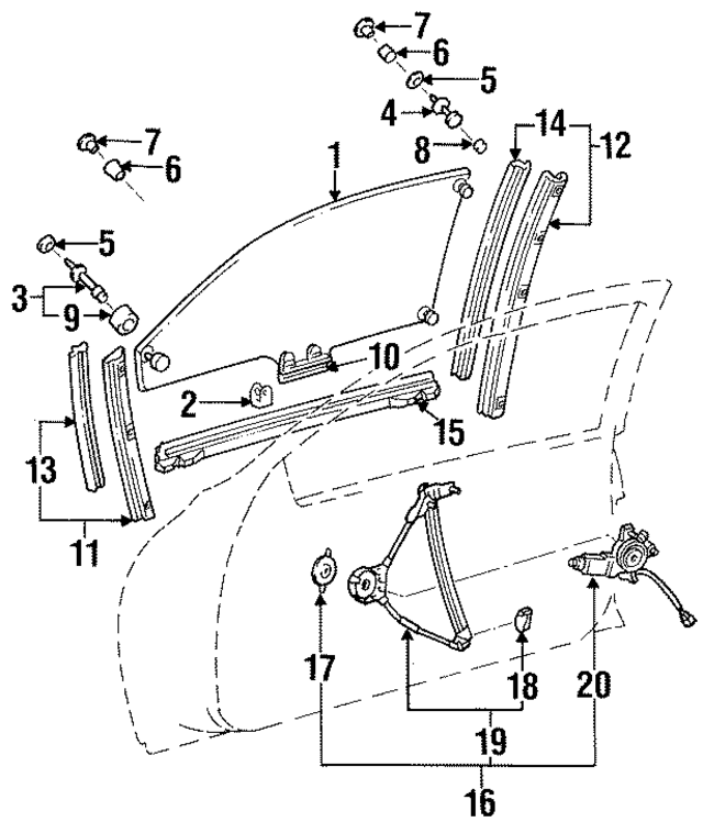 6810124190 - Body: Door Glass for Lexus Image