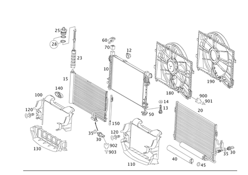 Radiator, Mounting, and Covering for 2010 Mercedes-Benz SLK300 #0