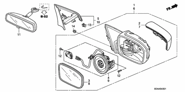 Mirror (Remote Control) (1) for 2007 Honda Accord #0