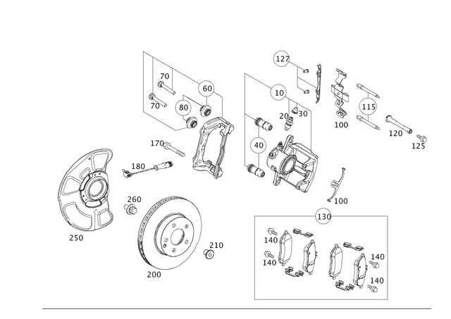 4208204 - Brake System: Disk Brake Pad for Mercedes-Benz: CLS400, E350, E550 Image