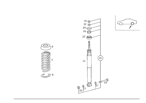 Rear Springs and Suspension Standard Suspension for 2003 Mercedes-Benz CLK 430 #0