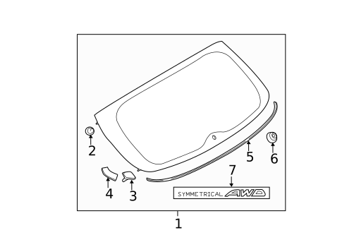 Glass - Lift Gate for 2008 Subaru Impreza #0