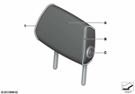 52207985082 - Individual Equipment: Folding Head Restr., Leather, Rear for BMW: 320i, 320iX, 328d, 328dX, 328i, 328iX, 330e, 330i, 330iX, 335i, 335iX, 340i, 340iX, Hybrid 3 Image image