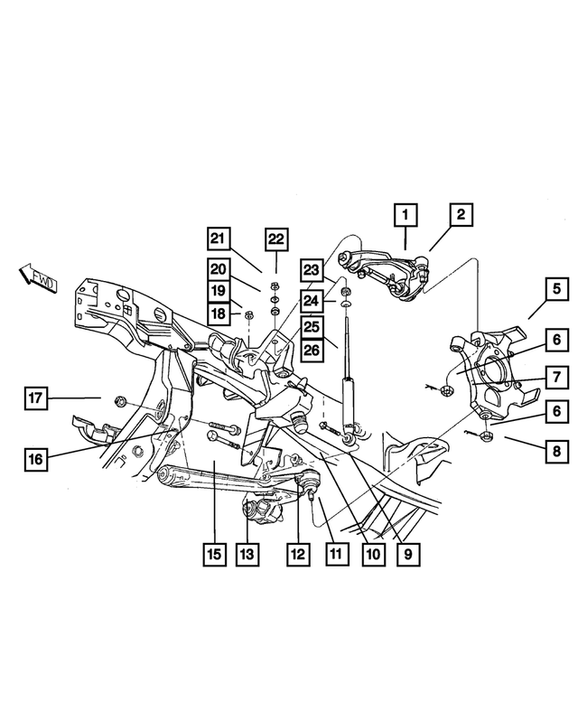 « 5166386AA –  : Commande Bras, Côté Droit pour Mopar Image »