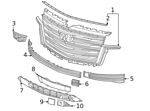 Grille & Components for 2023 Cadillac Escalade #0