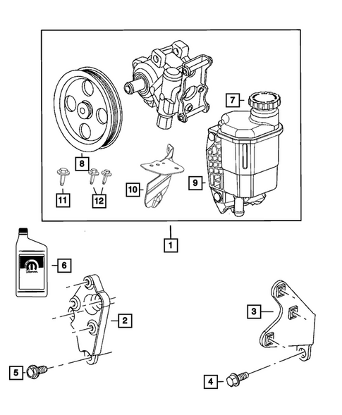 Power Steering Pump and Reservoir for 2013 Ram 2500 #0