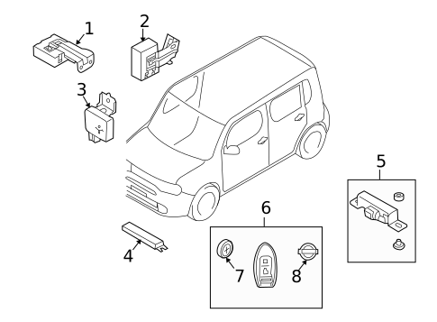 Keyless Entry Components for 2012 Nissan Cube #0