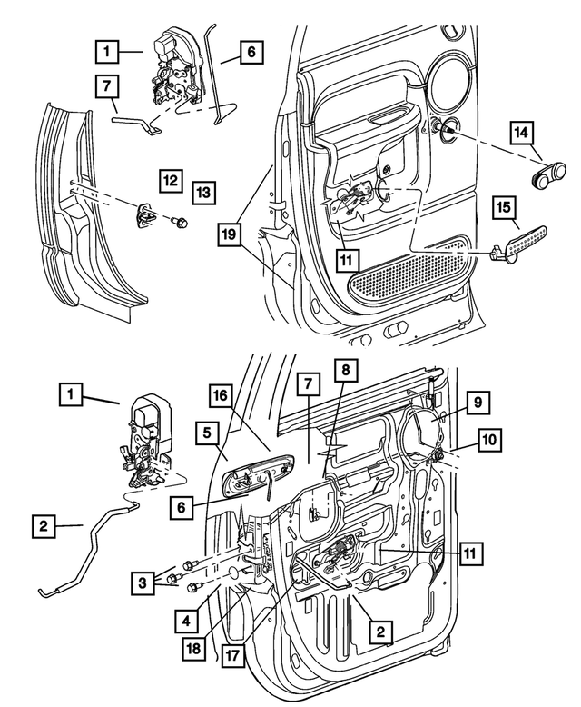 55276147AC - Doors and Related Parts: Rear Door Inside Remote To Latch Link And Sleeve, Left for Mopar Image