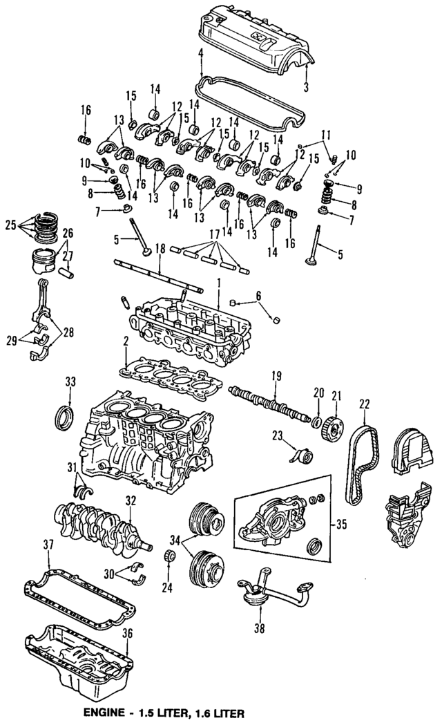 14775P08000 - Engine: Valve Spring Seats for Honda Image