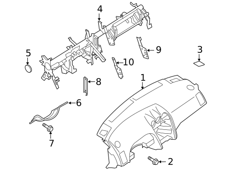 Instrument Panel Components for 2009 Nissan Altima #2