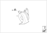 61337193996 - Vehicle Electrical System: Horn, Low Pitch for Mini Image