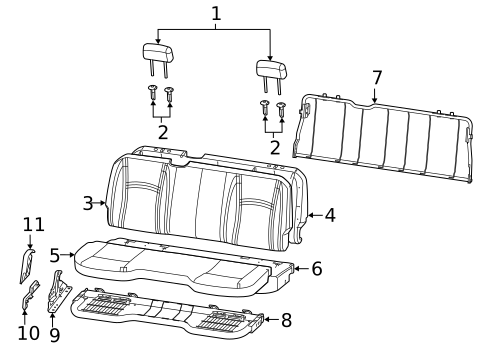 Rear Seat Components for 2025 Ram 2500 #1