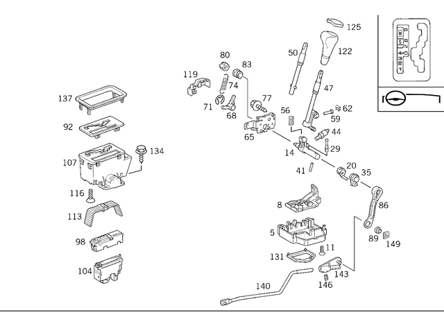 2022600087 - Gearshift Mechanism: Shift Lock for Mercedes-Benz Image