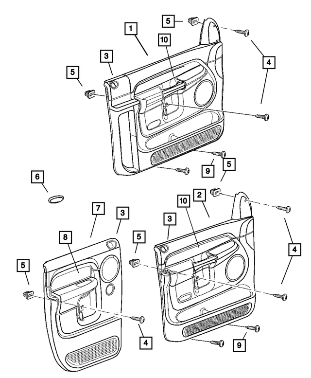 5JV351D5AE - Interior Trim: Front Door Trim Panel, Left for Dodge: Ram 1500, Ram 2500, Ram 3500 Image